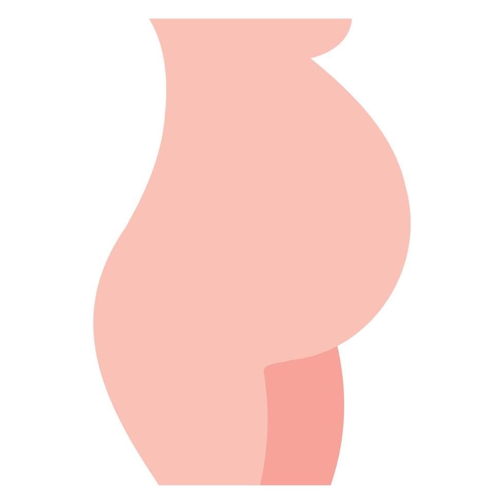 Pregnant Woman Body. Female Figure. Beauty Fashion Female Naked Body. Vector Minimalist Design