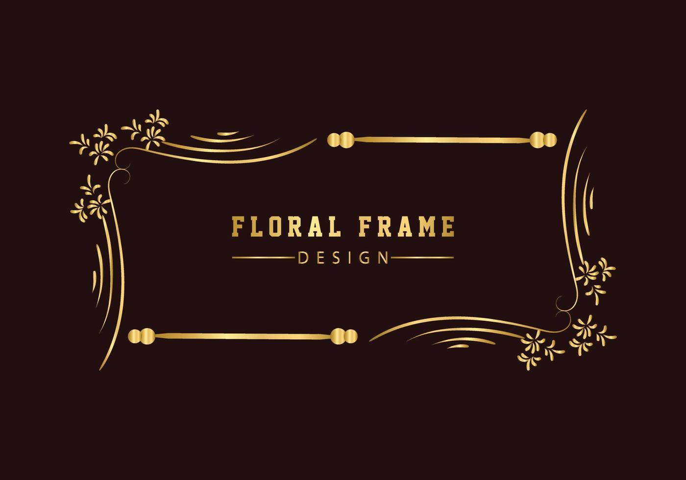 golden decorative floral luxury frame. Floral retro pattern. vector