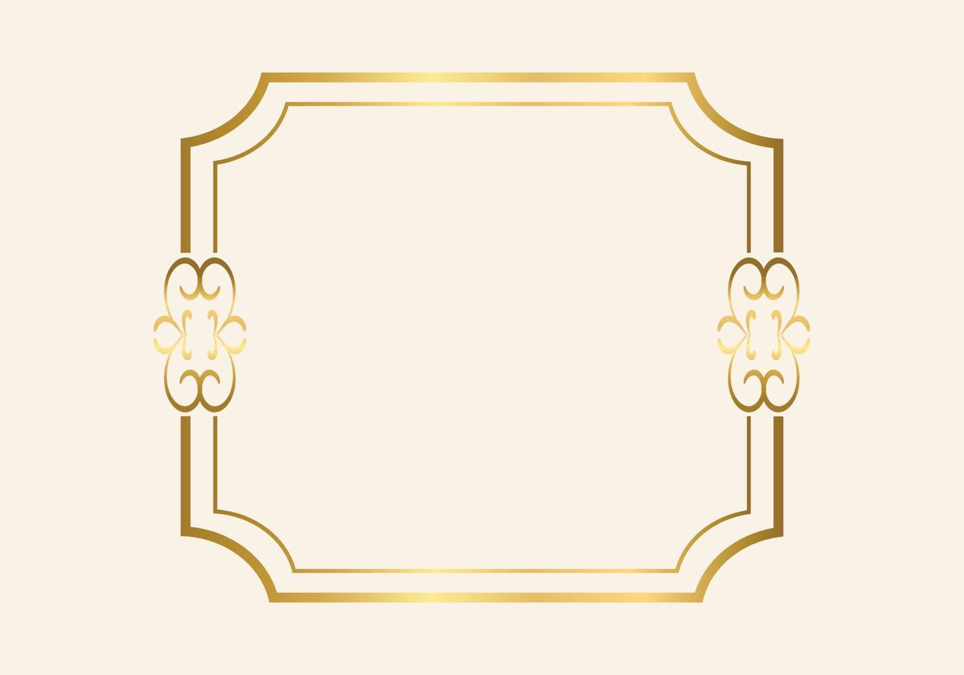 diseño de estilo vintage de doble marco dorado vector