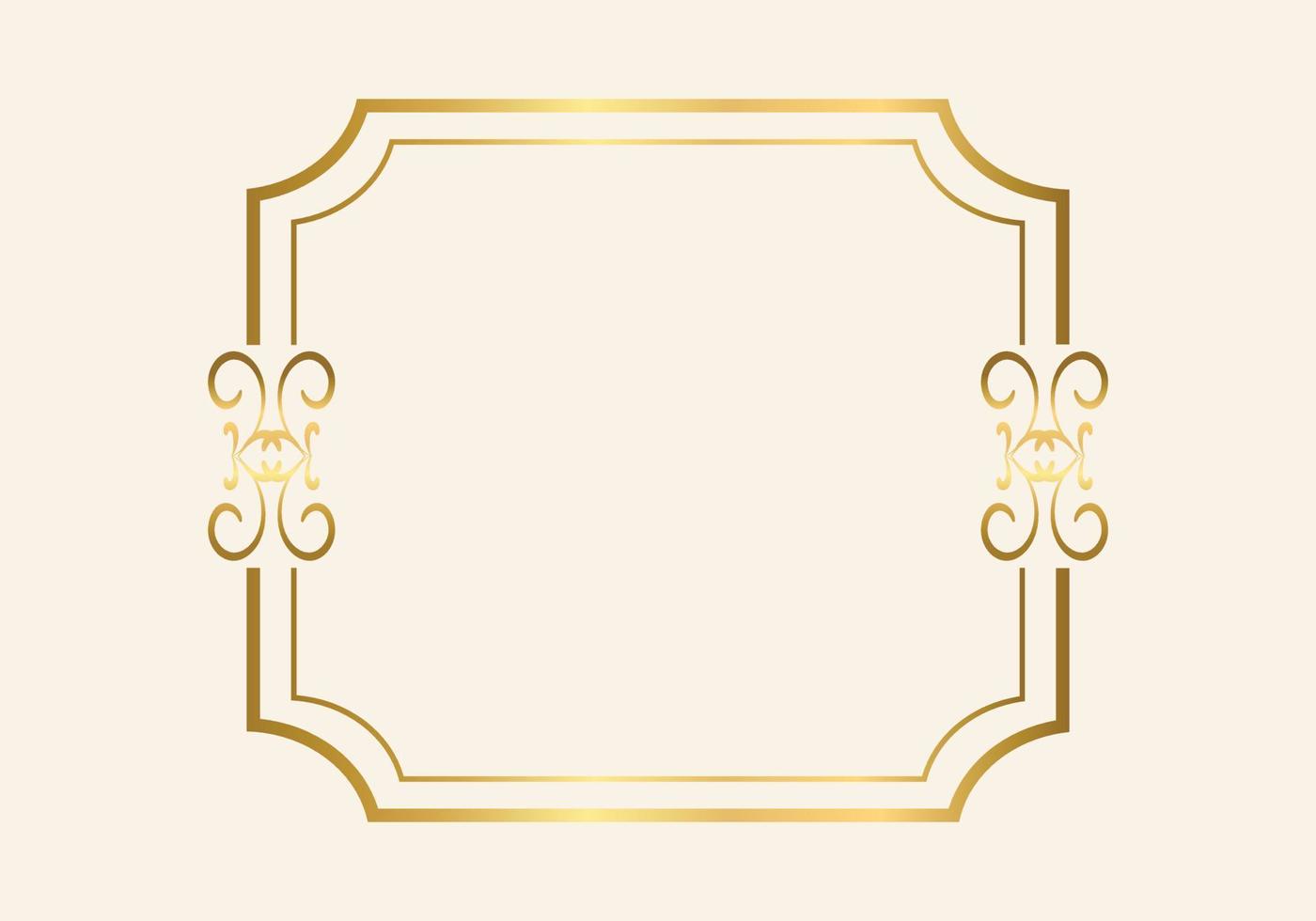 Golden double frame Vintage style design vector