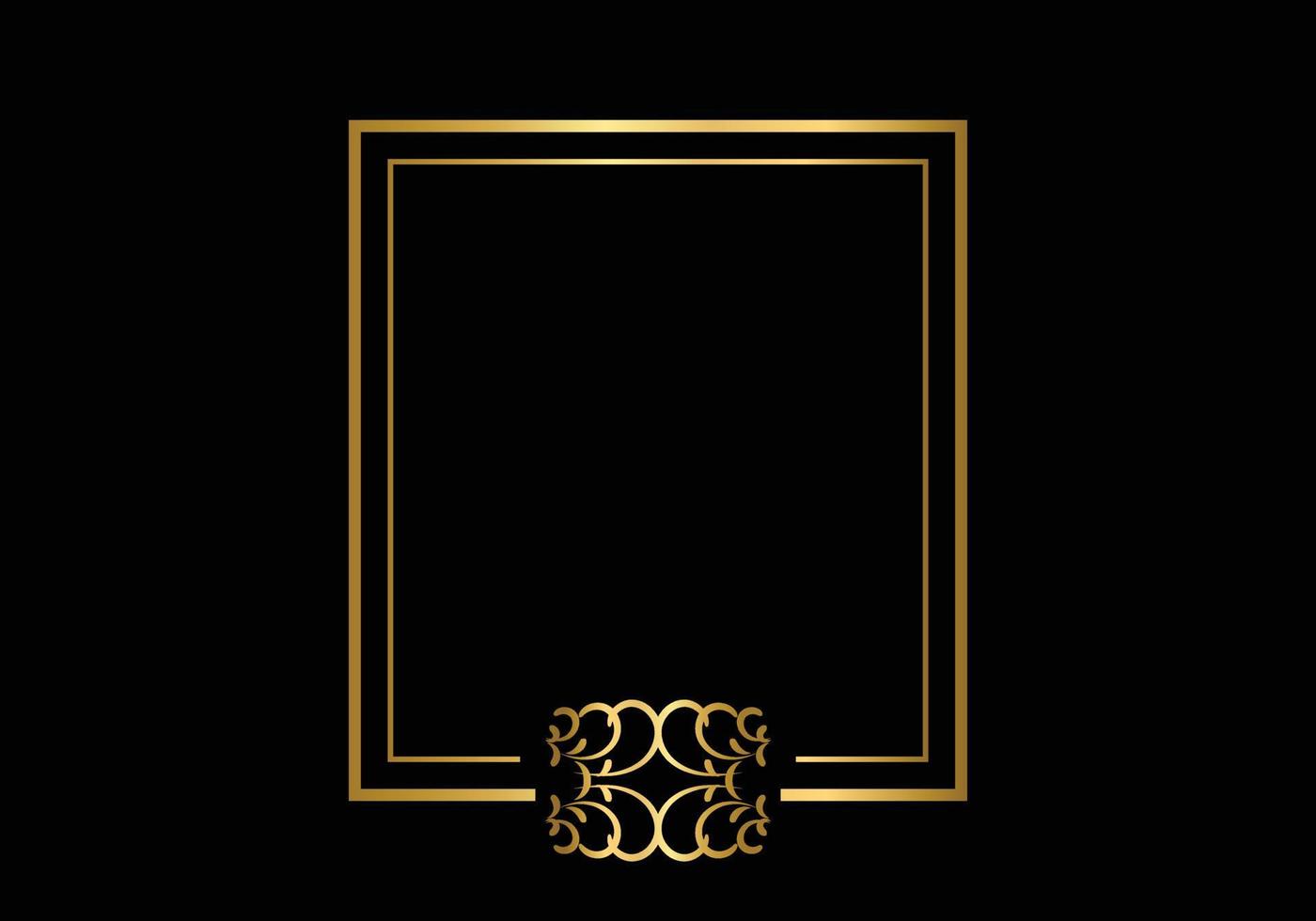 Golden double frame Vintage style design vector