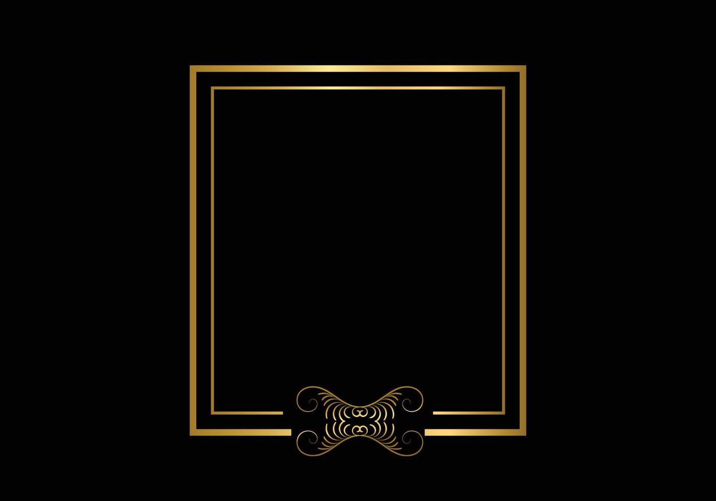 Golden double frame Vintage style design vector