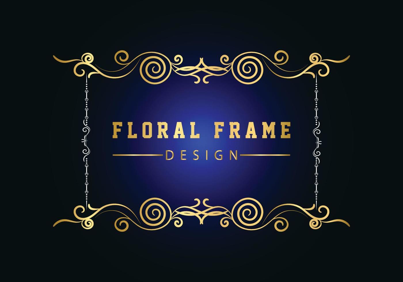 Elegant decorative golden floral frame design free vector