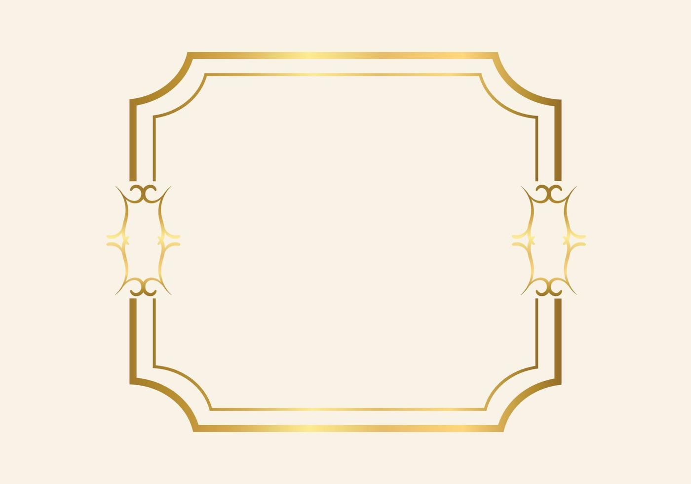 Golden double frame Vintage style design vector