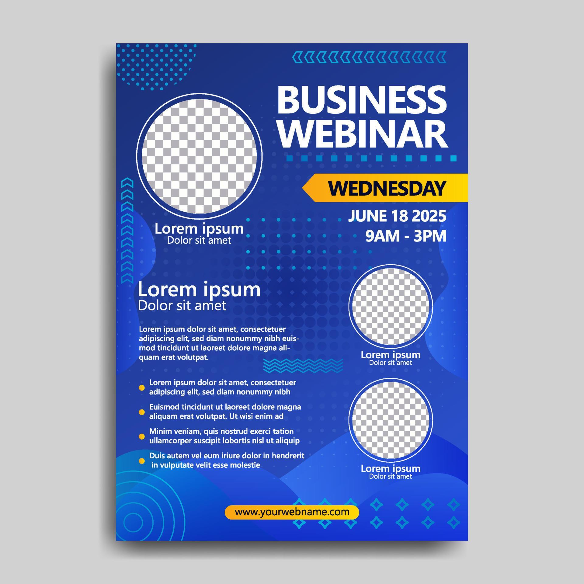 Webinar Poster Template 9388460 Vector Art at Vecteezy
