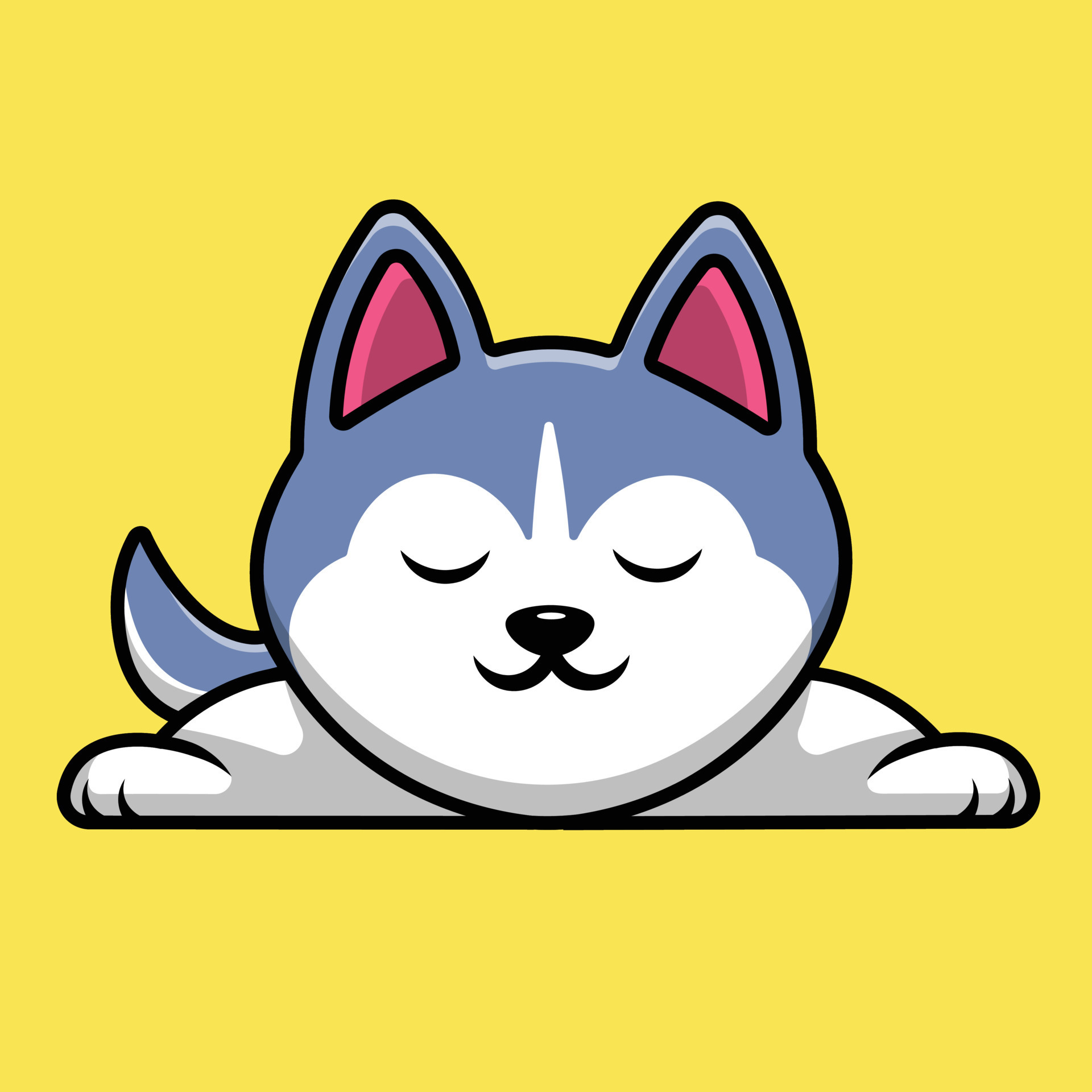 Cute Cartoon Husky Puppy