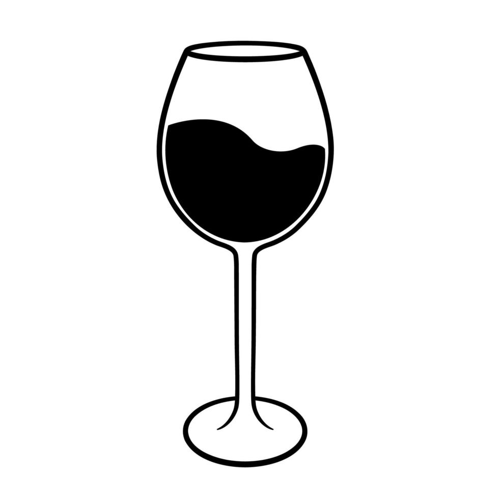 silueta de copa de vino. icono. ilustración vectorial aislado sobre fondo blanco. icono vector