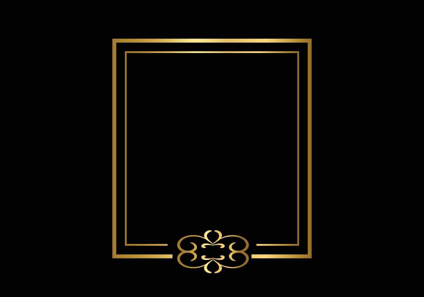 Golden double frame Vintage style design vector