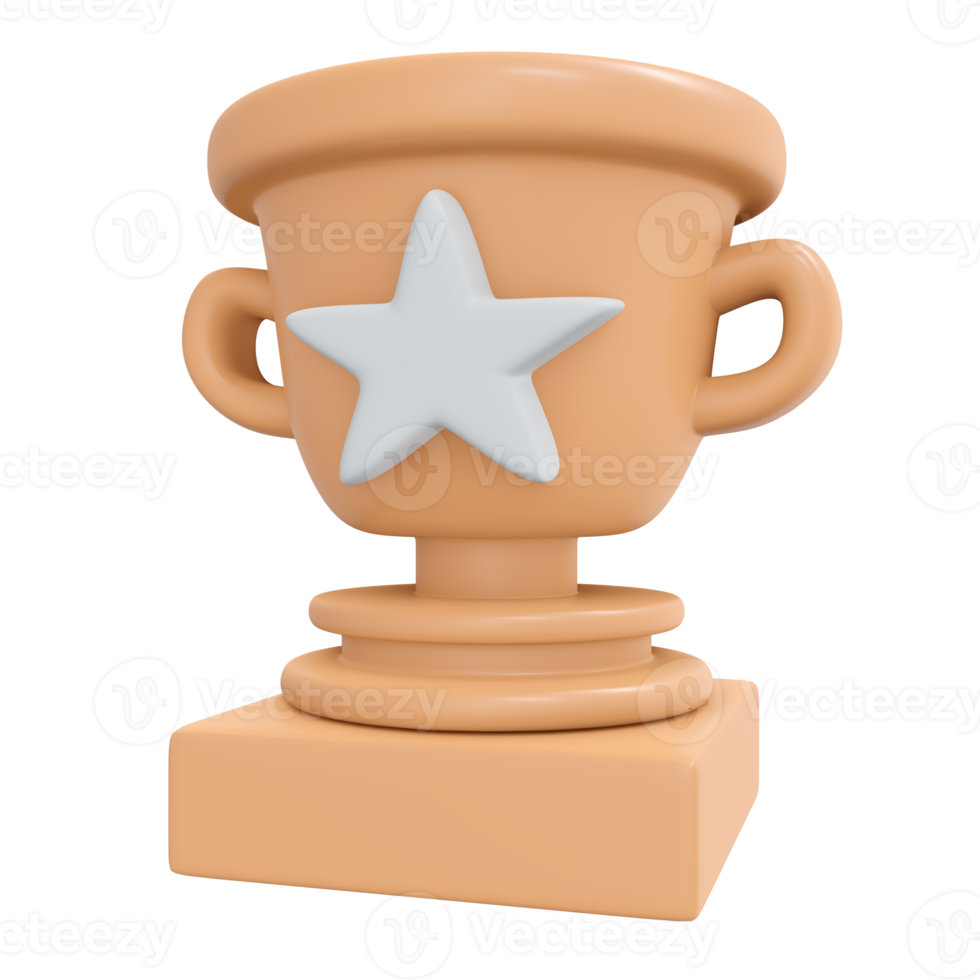 3D rendering trophy icon png