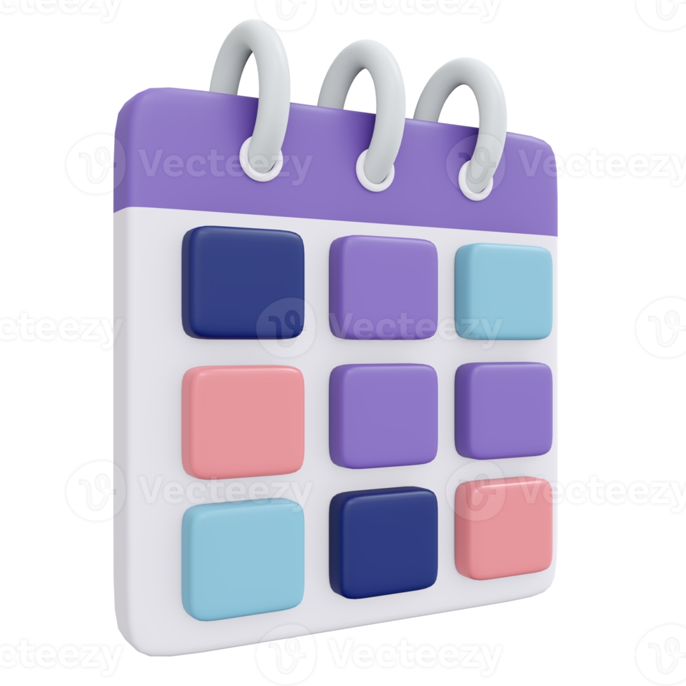 3D-weergave van carlendar-pictogram png