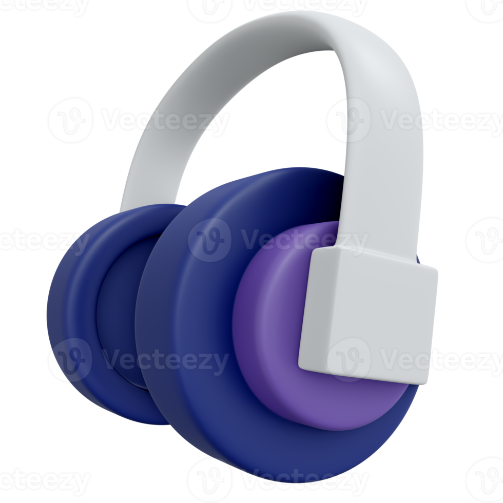 3D rendering headphone icon png