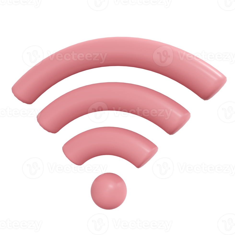 3D rendering WiFi icon png