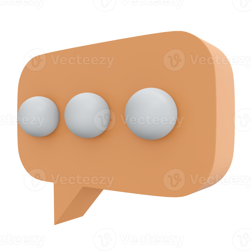 icono de burbuja de voz de chat de renderizado 3d png