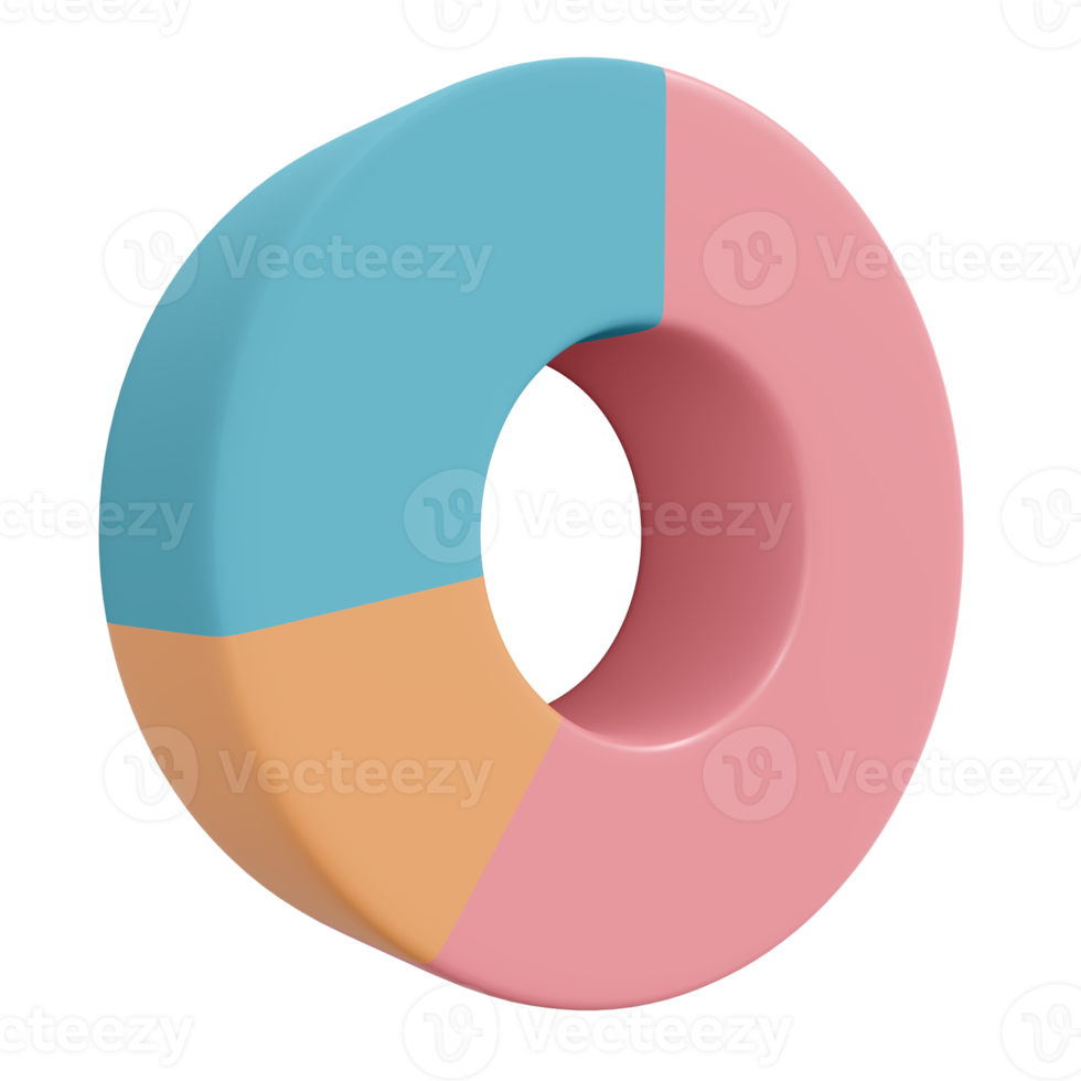 3D rendering pie chart icon png