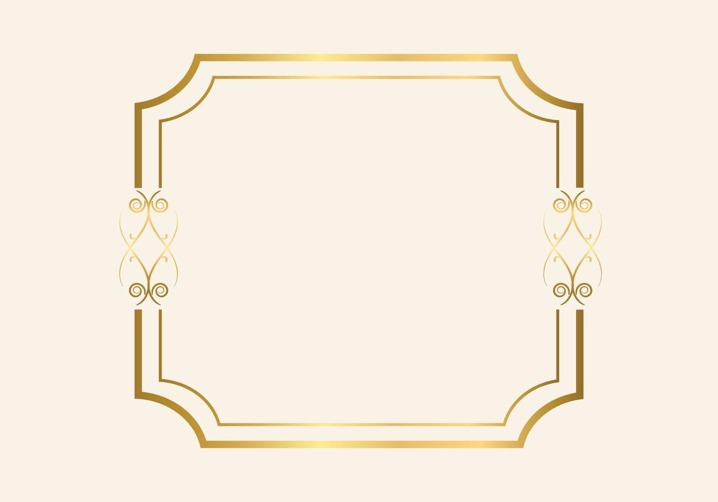 Golden double frame Vintage style design vector