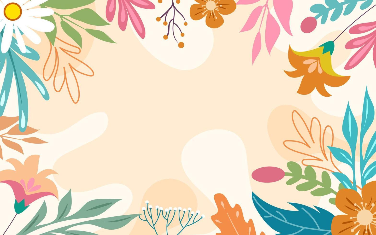 Nature Floral Background Flat Design vector