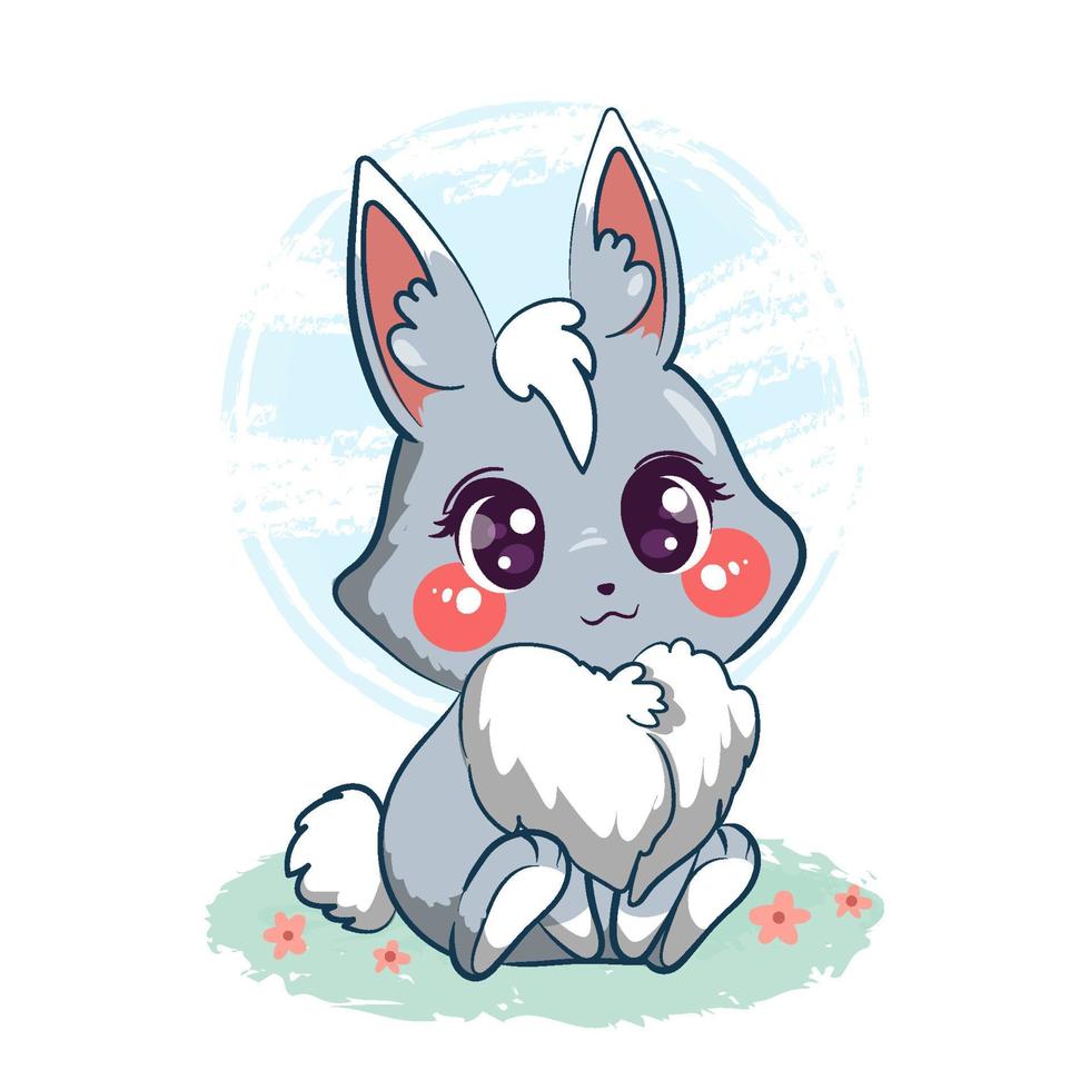 Beautiful and Cute Rabbit Cartoon Character vector