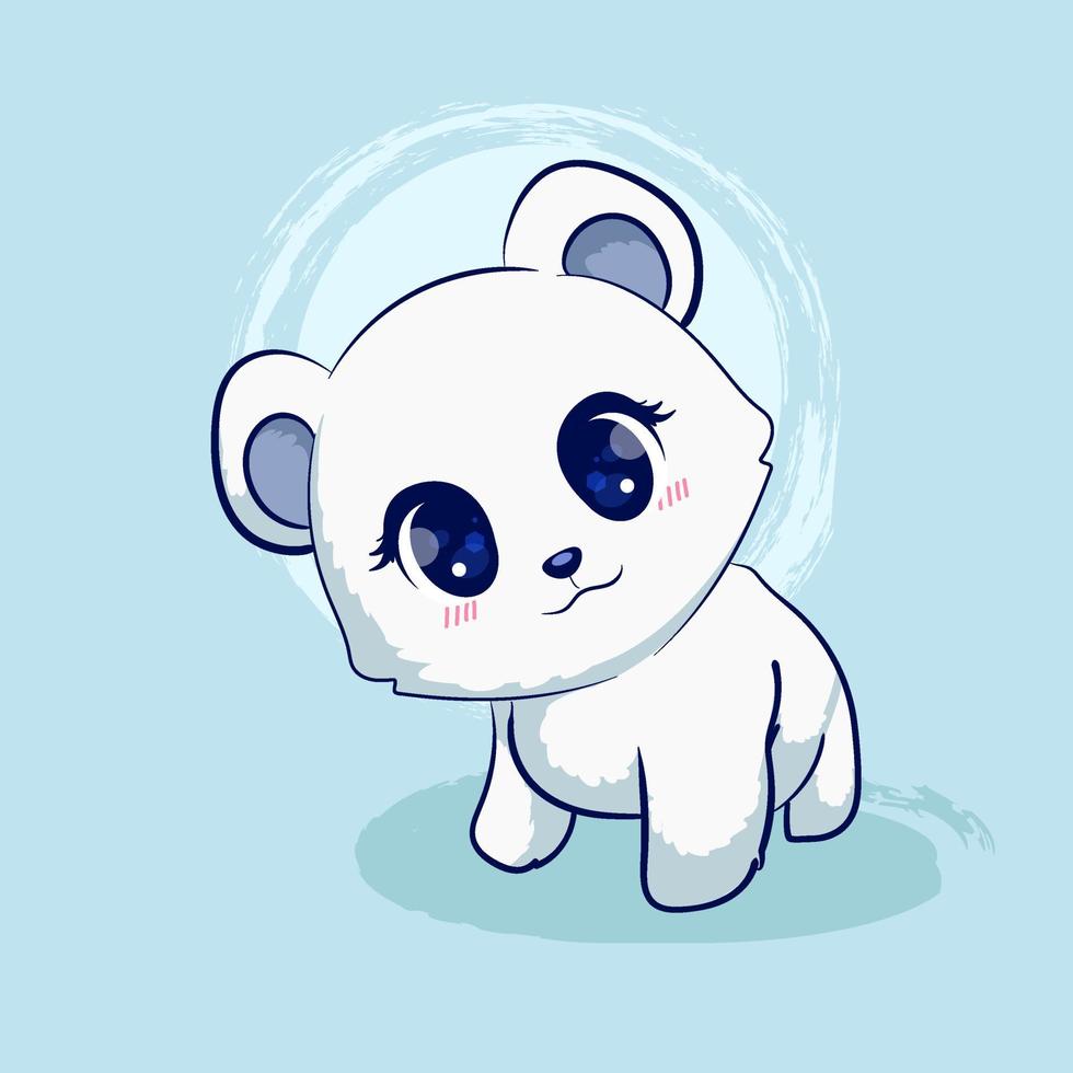 lindo oso polar ilustración de dibujos animados vector