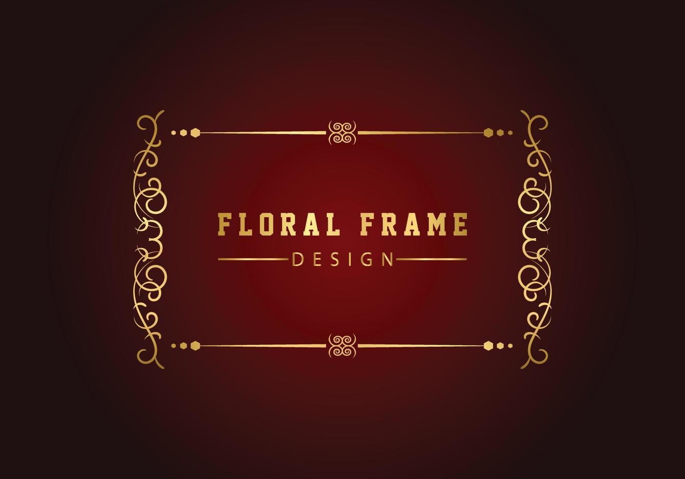 Elegant decorative golden floral frame design free vector