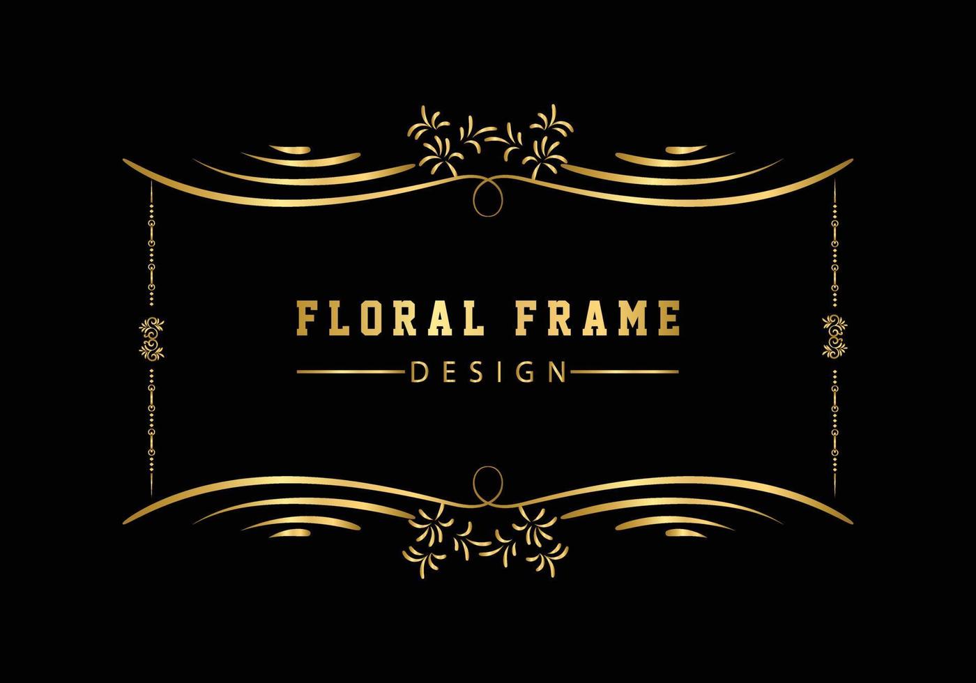 Elegant decorative golden floral frame design free vector