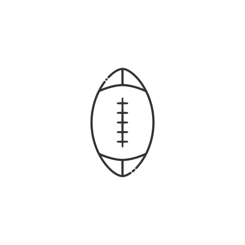 Outline american football vector icon on white background