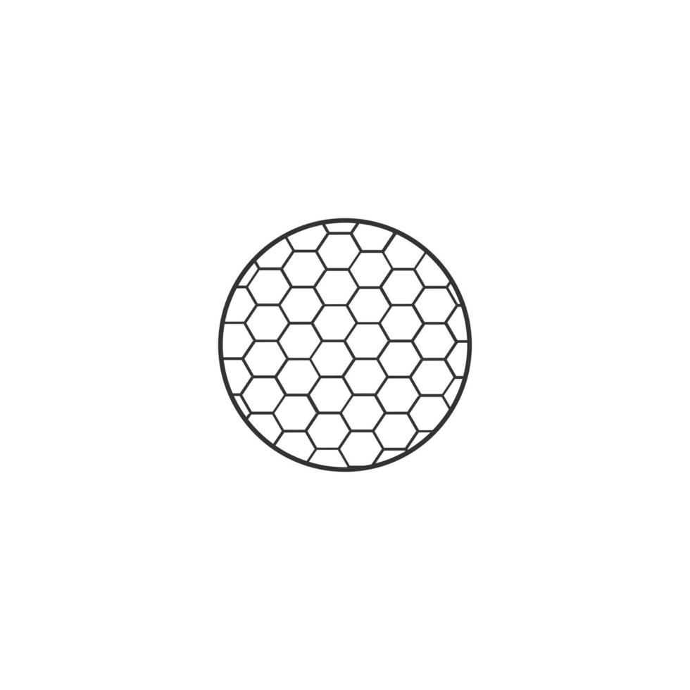 icono de vector de pelota de golf de contorno sobre fondo blanco