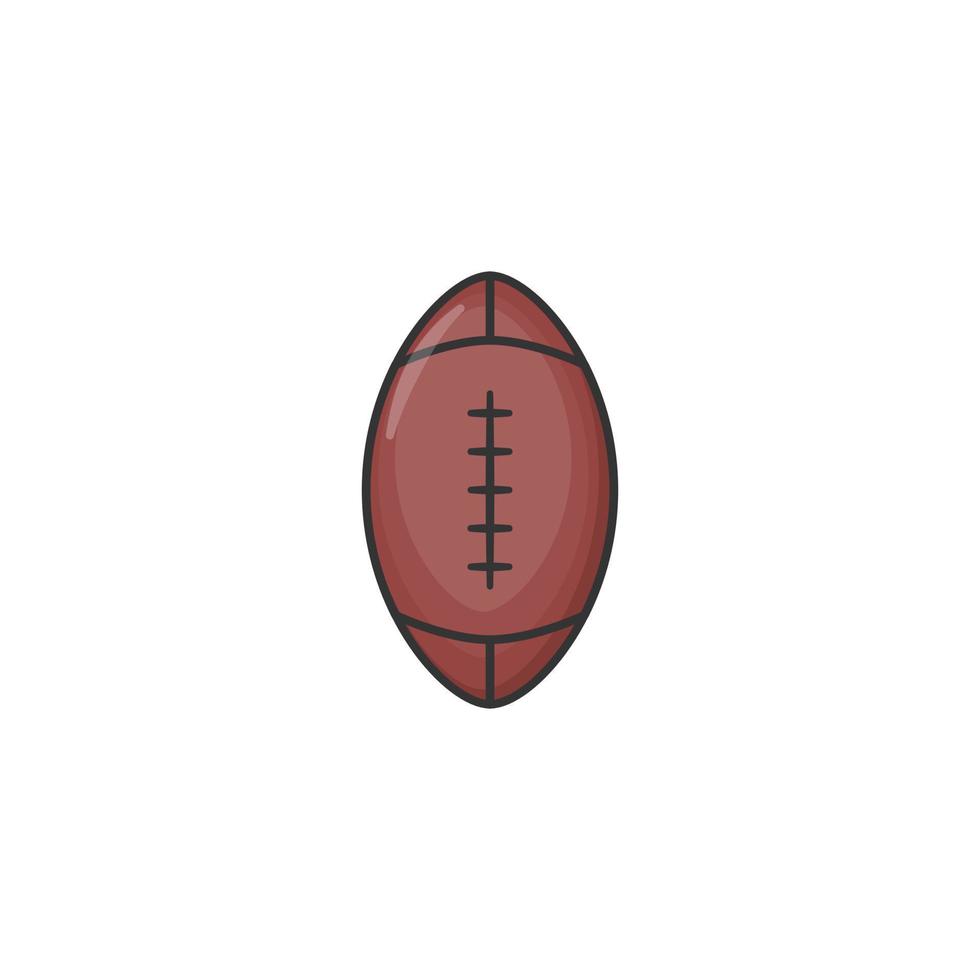icono de vector de fútbol americano de dibujos animados sobre fondo blanco