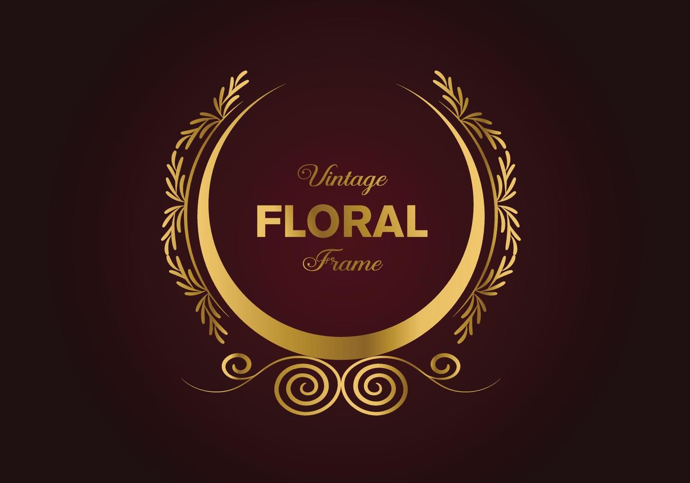 hermoso diseño de marco elegante floral dorado circular. ilustración libre. vector