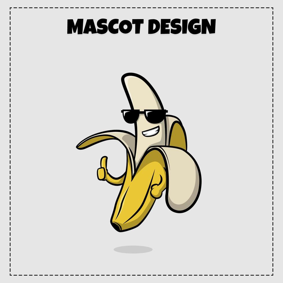 Mr Banana Mascot Design Illustration vector
