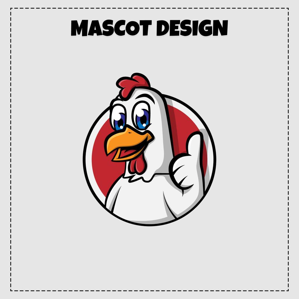 Chicken Food Logo Vector Animal Mascot Illustration Design