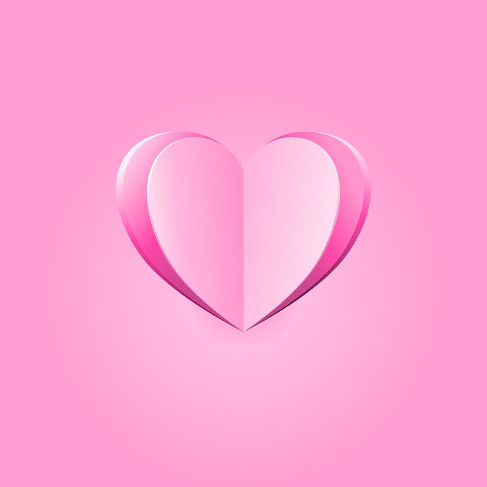 Happy valentine's day paper pink heart vector