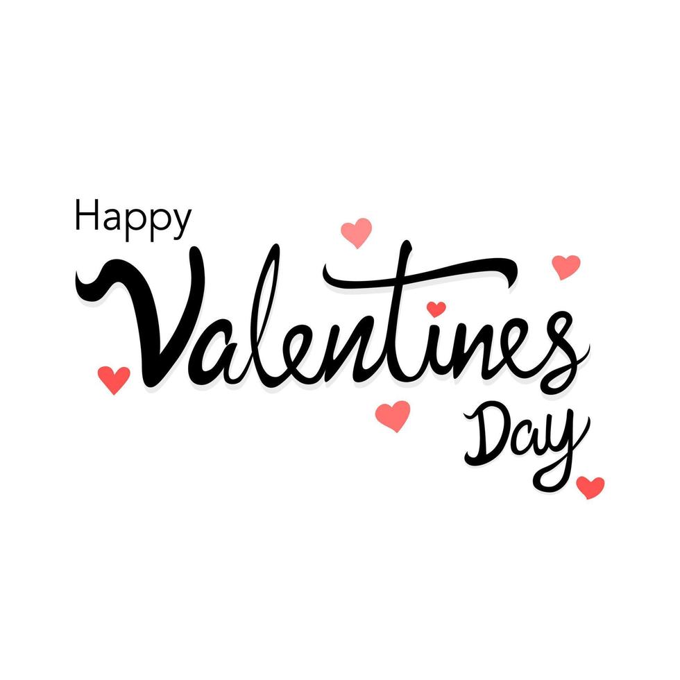 Valentines Day typography with mini hearts on white background vector