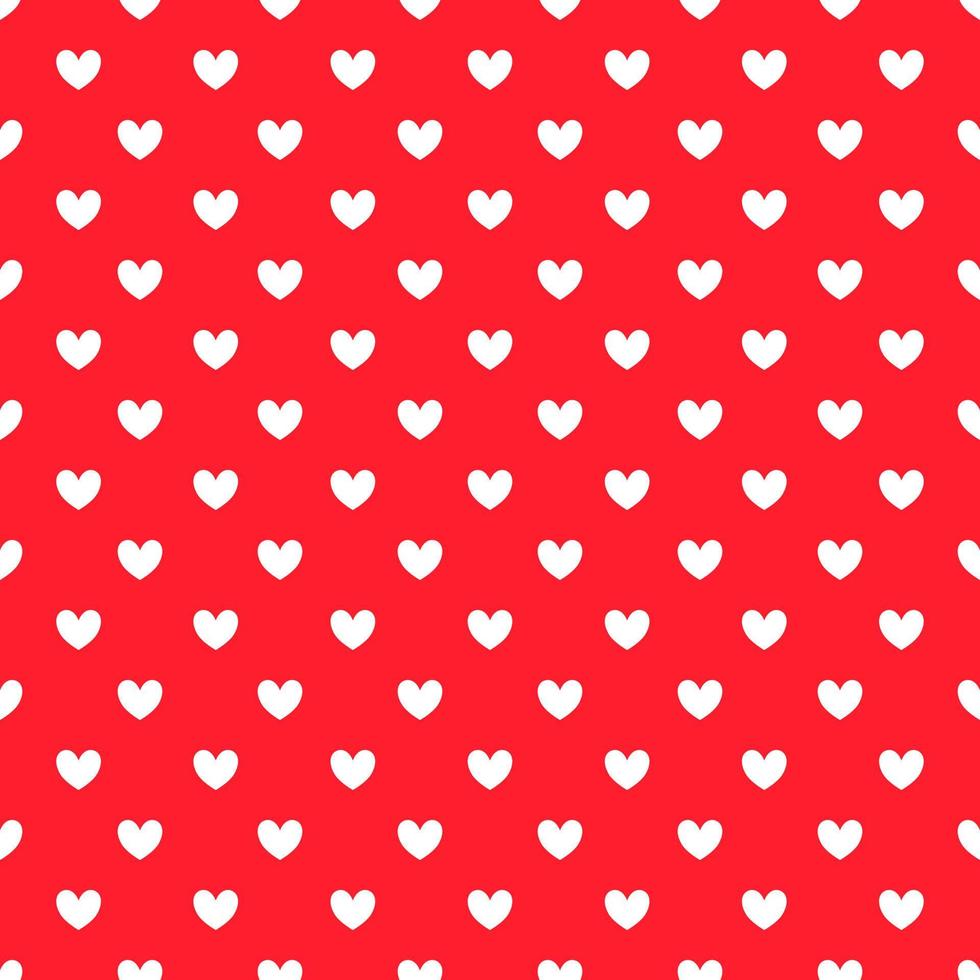 patrón sin costuras con mini corazones blancos sobre fondo rojo vector