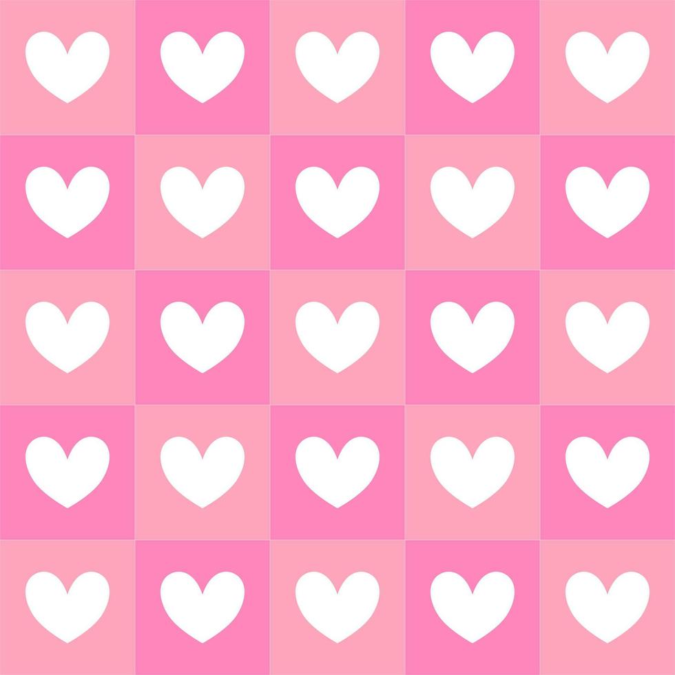 Seamless pattern with pink hearts block vector