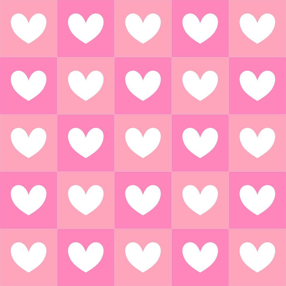 Seamless pattern with pink hearts block vector