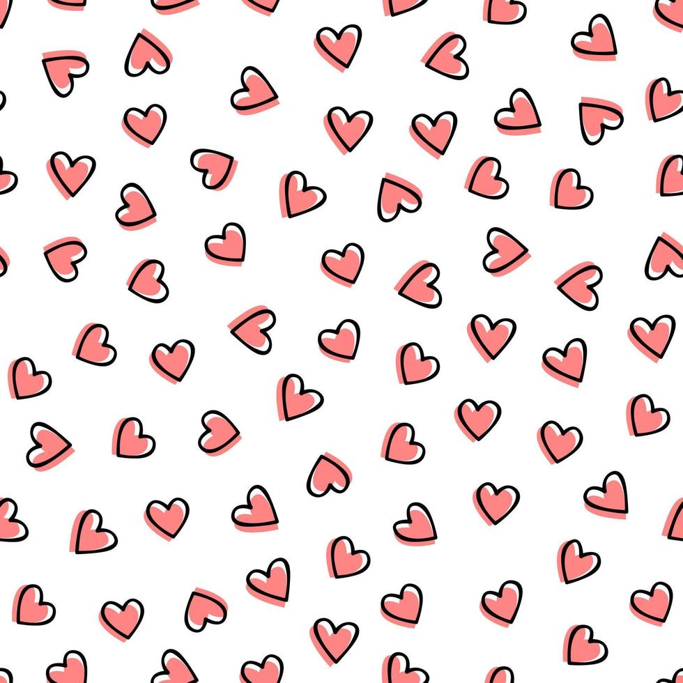 Seamless pattern with cute mini hearts vector