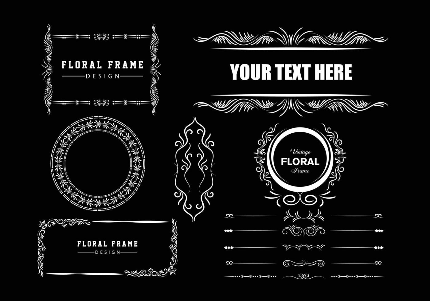 Vintage frames, dividers mega set isolated on white. Calligraphic design elements. vector