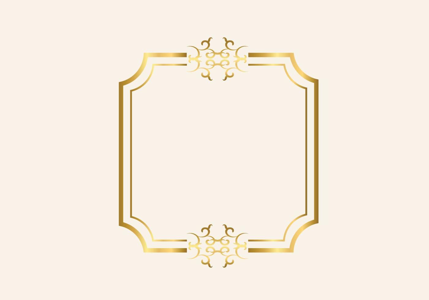 Golden double frame Vintage style design vector