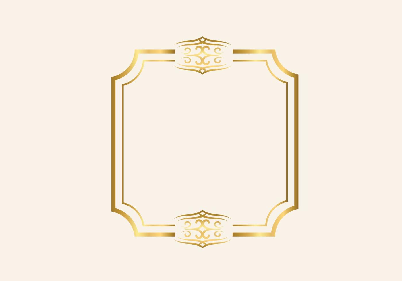 Golden double frame Vintage style design vector