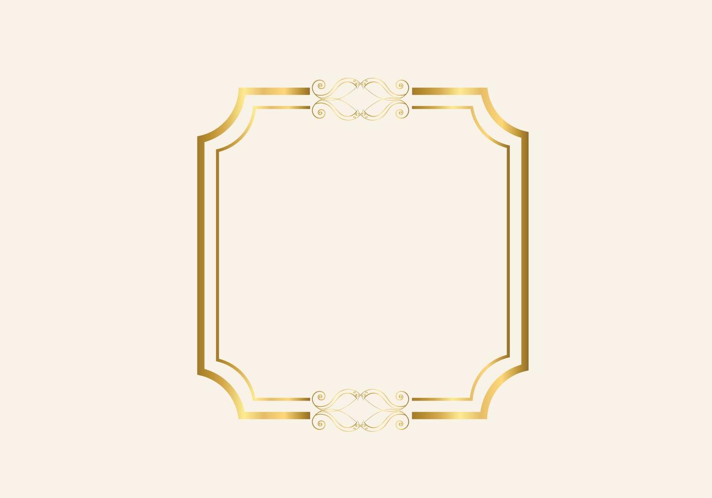 Golden double frame Vintage style design vector