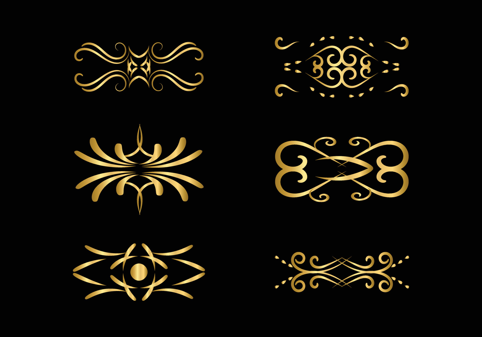 Decoration and ornaments elements set on white background. Floral