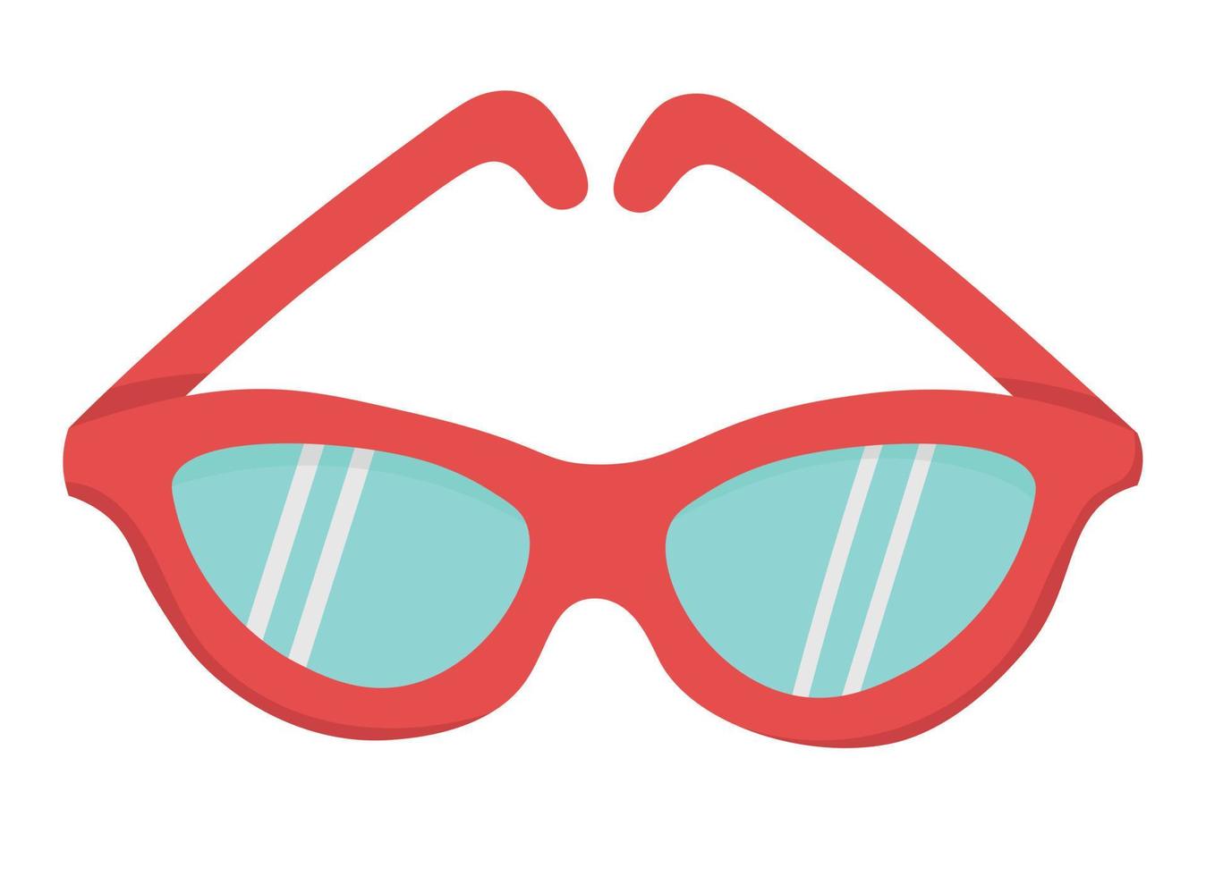 Simple classic sunglasses for walking in sunny weather. Flat doodle clipart. All objects are repainted. vector