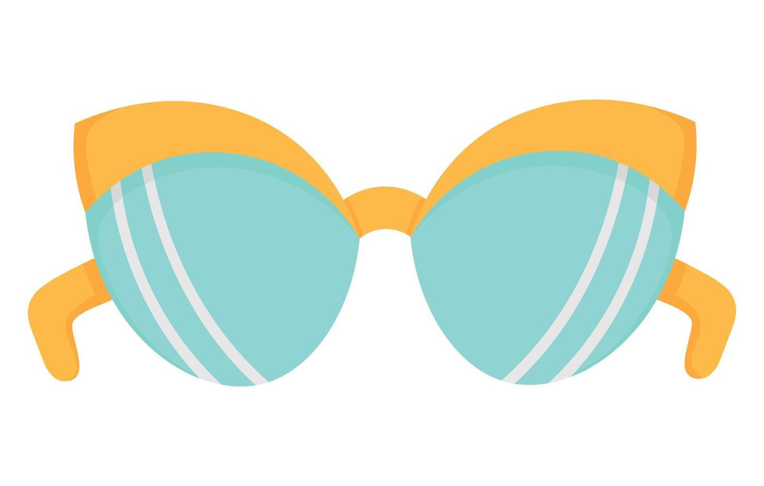 Simple classic sunglasses for walking in sunny weather. Flat doodle clipart. All objects are repainted. vector