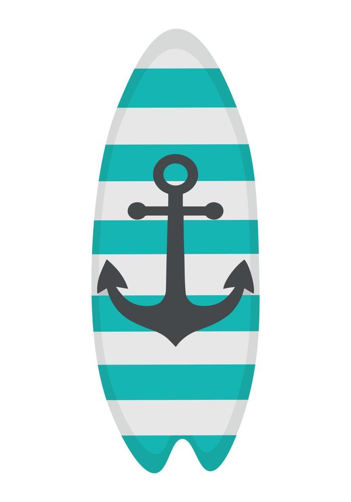 tabla de surf con un patrón elegante. imágenes prediseñadas de garabatos planos. Todos los objetos están repintados. vector