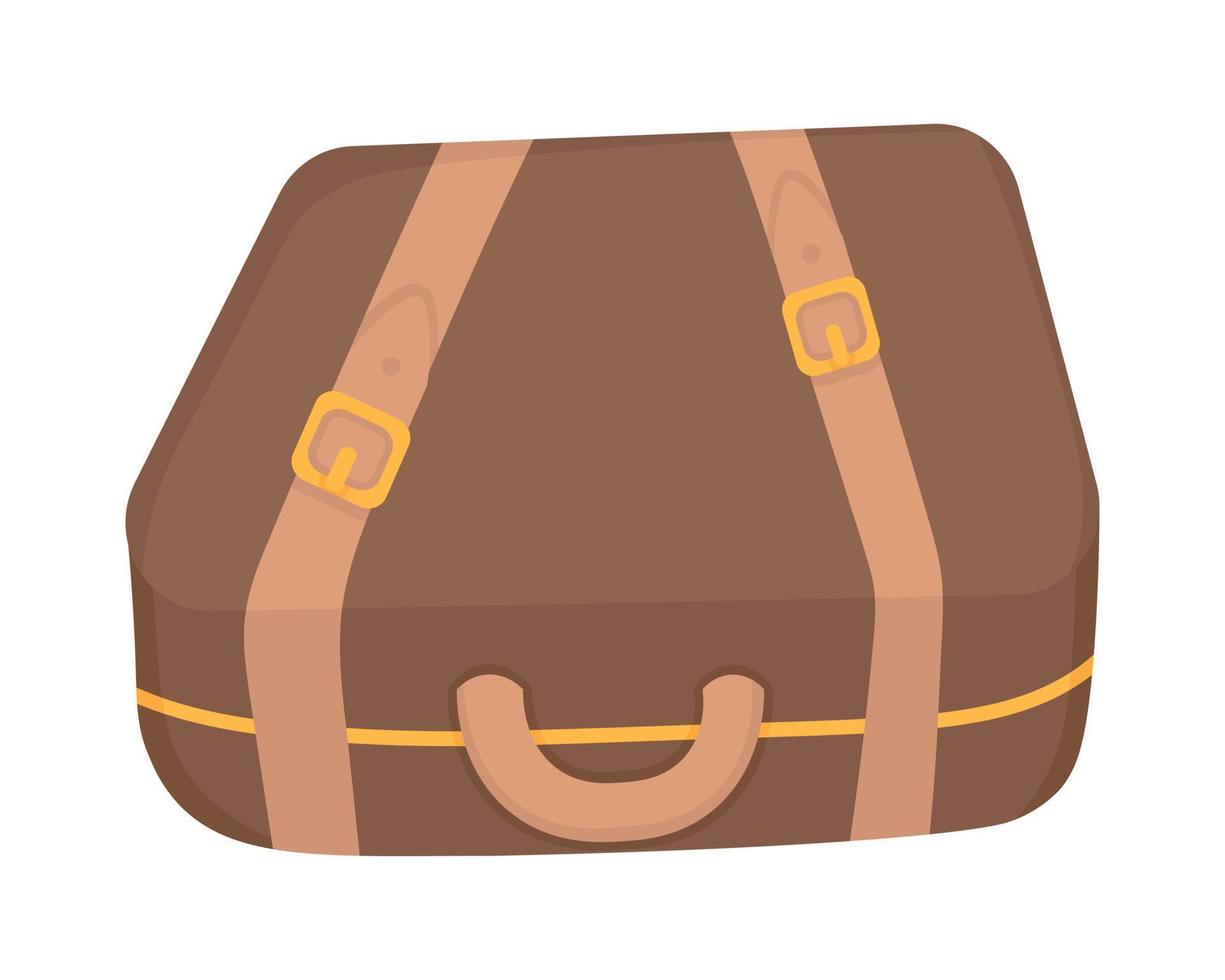 Old travel suitcase. Doodle flat clipart. All objects are repainted. vector