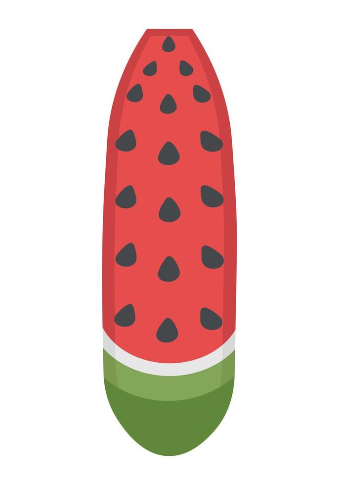 Surfboard with a stylish pattern. Flat doodle clipart. All objects are repainted. vector