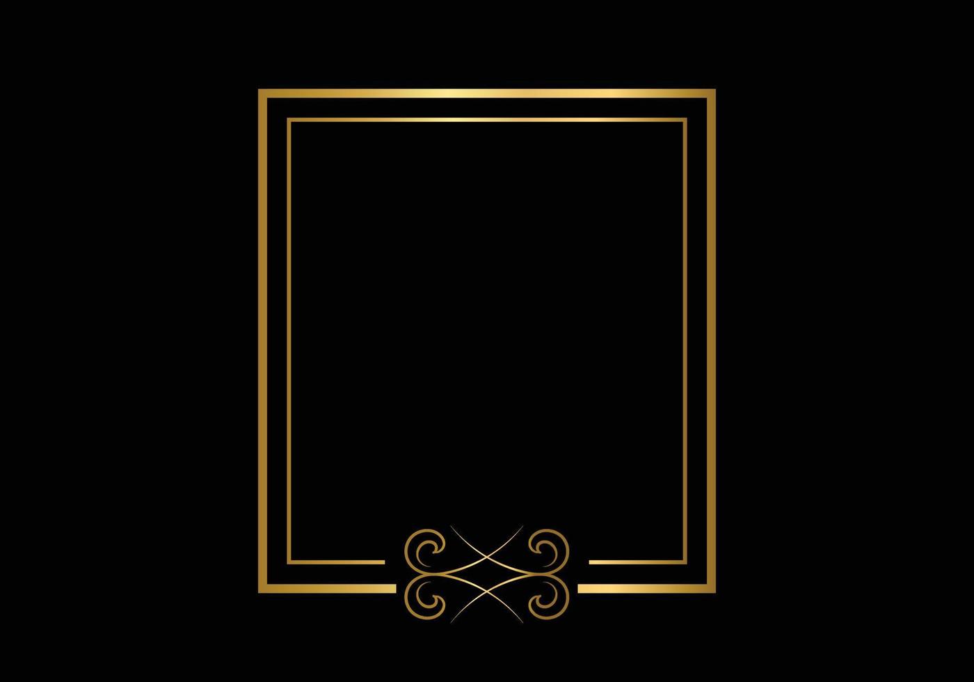 Golden double frame Vintage style design vector