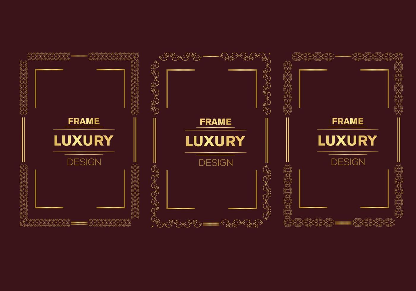 Golden double frame Vintage style design vector