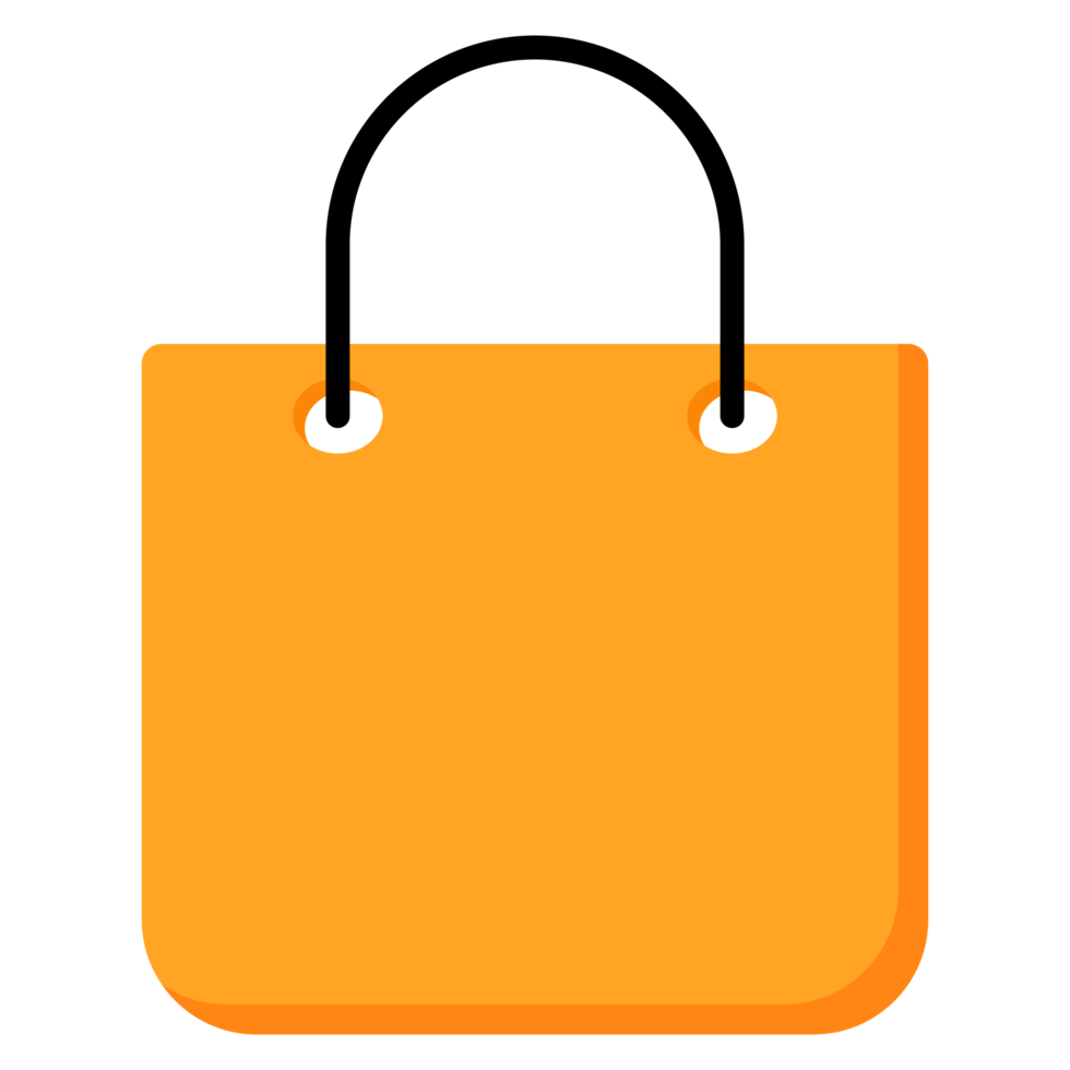 Orange Shopping bag icon isolated on background. png