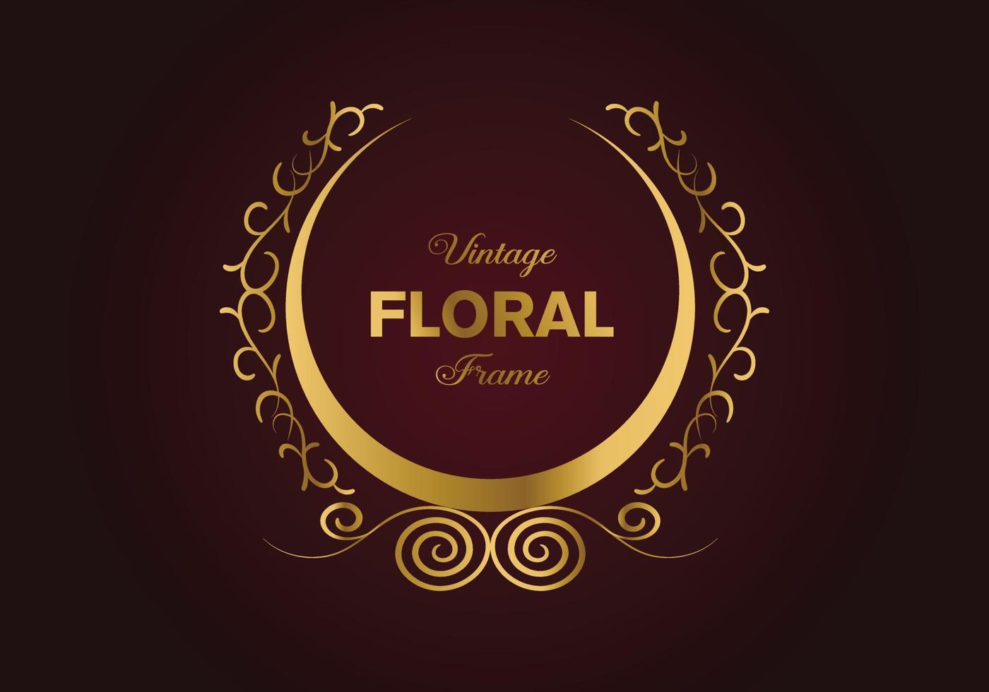 hermoso diseño de marco elegante floral dorado circular. ilustración libre. vector